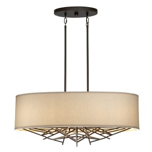 Lampa wisząca Taiko TAIKO5-ISLE Elstead Lighting 5xE27 60 W Stal, Len Stary brąz