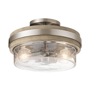 Lampa sufitowa plafon Grand Bank KL-GRAND-BANK-SF Elstead Lighting 2xE27 60 W Stal, Szkło Postarzany antyczny szary