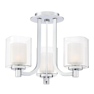 Lampa sufitowa plafon Kolt QZ-KOLT-SF-PC-BATH Elstead Lighting 3xG9 LED 3.5 W Stal, Szkło przezroczyste, Szkło opalowe Polerowany chrom