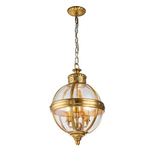 Lampa wisząca Adams FE-ADAMS-3P-BB Elstead Lighting 3xE14 60 W Stal, Szkło przezroczyste Oksydowany mosiądz