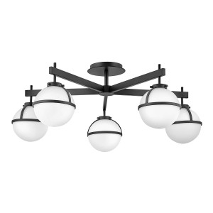Lampa sufitowa Półplafon Hollis HK-HOLLIS-5-O-BK Elstead Lighting 5x40 W E14 Czarny