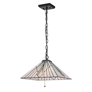Lampa wisząca Alderley TF-ALDERLEY-P Elstead Lighting 1xE27 60W Stal, szkło artystyczne Brązowy