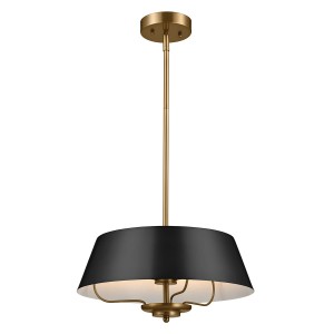 Lampa wisząca Luella KL-LUELLA-3P-BKB Elstead Lighting 3xE14 40W Stal Złoty, Czarny