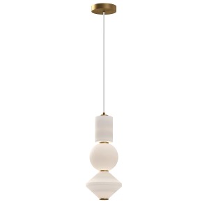Lampa wisząca LED Bijou ALM-BIJOU-P3-GD Elstead Lighting xWbudowany LED 20W Stal, aluminium, matowe szkło opalowe Złoty