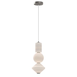 Lampa wisząca LED Bijou ALM-BIJOU-P3-PN Elstead Lighting xWbudowany LED 20W Stal, aluminium, matowe szkło opalowe Srebrny