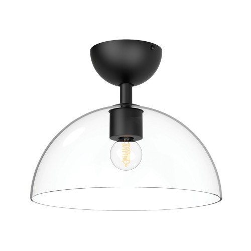 Lampa sufitowa Półplafon Jude ALM-JUDE-SF-MB-CL Elstead Lighting 1xE27 60W Stal, szkło przezroczyste Czarny