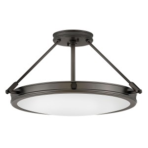 Lampa sufitowa Średni półplafon Collier HK-COLLIER-SF-M-BX Elstead Lighting 4xE14 40W Stal, szkło opalowe Czarny