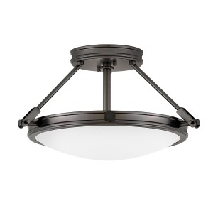 Lampa sufitowa Mały półplafon Collier HK-COLLIER-SF-S-BX Elstead Lighting 3xE14 40W Stal, szkło opalowe Czarny