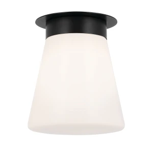 Lampa sufitowa Plafon Albers KL-ALBERS-F-T-BK Elstead Lighting 1xE27 40W Stal, błyszczące szkło opalowe Czarny