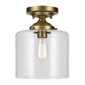 Lampa sufitowa Półplafon Winslow KL-WINSLOW-SF-NBR Elstead Lighting 1xE27 60W Stal, przezroczyste szkło z bąbelkami powietrza Złoty