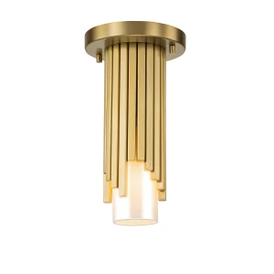 Mała lampa wisząca Marvele MARVELE-MP-AB-OPAL Elstead Lighting 1xE14 40W Stal, warstwowe szkło opalowe Złoty