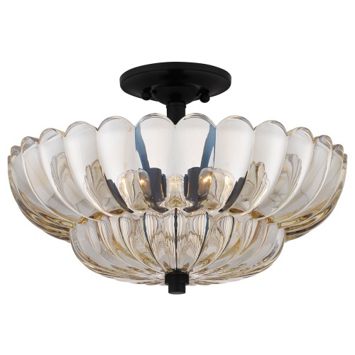 Lampa sufitowa Półplafon Whitecap QZ-WHITECAP-SF-M Elstead Lighting 4xE14 40W Stal, szkło Brązowy