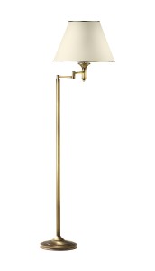 Lampa stojąca podłogowa CLASSIC 512 Jupiter 1xE27 15W Stal / Tkanina / PCV  Mosiądz patynowany