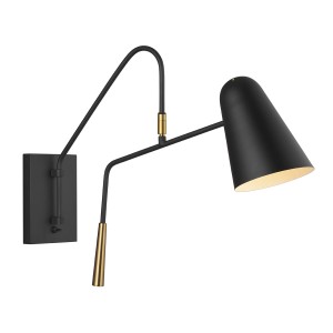 Lampa ścienna Simon FE-SIMON1 Elstead Lighting 1x60W E27 Stal Czarny/Złoty