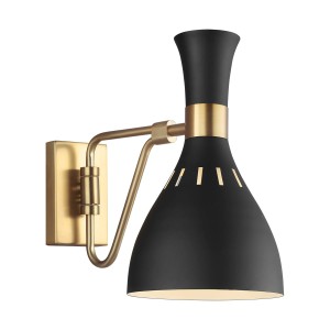 Lampa ścienna Joan FE-JOAN1-MB Elstead Lighting 1x60W E27 Stal Czarny/Złoty