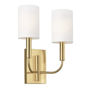 Lampa ścienna Brianna FE-BRIANNA2-BB Elstead Lighting 2x60W E14 Stal Mosiądz