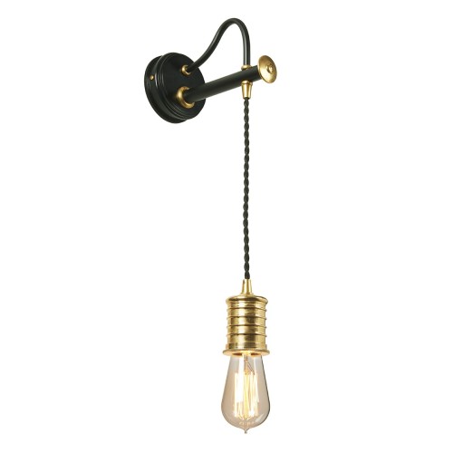 Lampa ścienna Douille DOUILLE1-BPB Elstead Lighting 1x60W E27 Mosiądz Czarny/Złoty