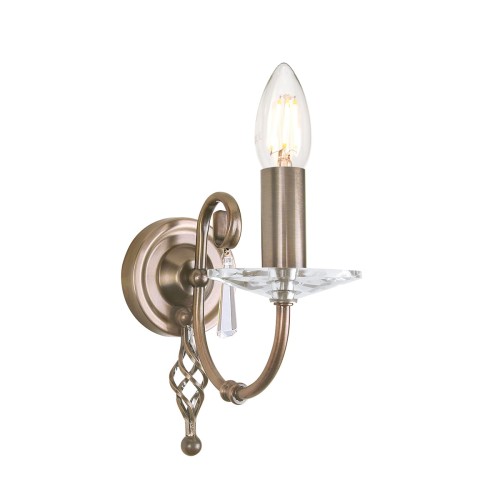 Lampa ścienna Aegean AG1-AGED-BRASS Elstead Lighting 1x60W E14 Stal Mosiądz