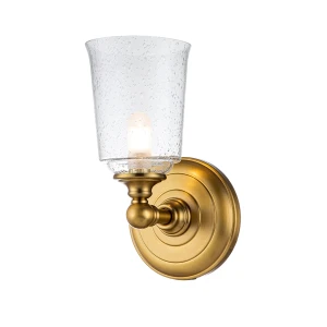 Lampa ścienna kinkiet Hugeunot Lake FE-HUGOLAKE1BATH-BB Elstead Lighting 1xG9 LED 3.5 W Stal, Szkło z bąbelkami powietrza Oksydowany mosiądz