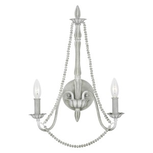Lampa ścienna kinkiet Maryville FE-MARYVILLE2 Elstead Lighting 2xE14 60 W Stal, Drewno Wyblakły szary