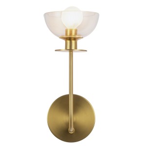 Lampa ścienna Kinkiet Sylvia ALM-SYLVIA-1WB-BG-CL Elstead Lighting 1xE14 40W Stal, szkło przezroczyste Złoty