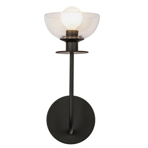 Lampa ścienna Kinkiet Sylvia ALM-SYLVIA-1WB-BK-CL Elstead Lighting 1xE14 40W Stal, szkło przezroczyste Czarny