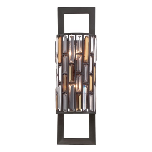 Lampa ścienna Gemma HK-GEMMA2-B-VBZ Elstead Lighting 2x60W E14 Stal Czarny