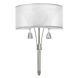 Lampa ścienna Mime HK-MIME2 Elstead Lighting 2x60W E14 Stal Srebrny