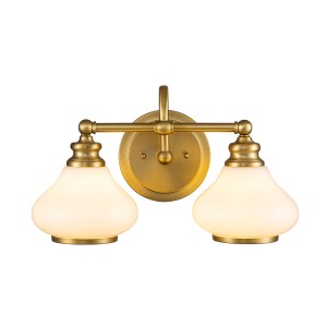 Lampa ścienna kinkiet Ainsley HK-AINSLEY2-BATH-BB Elstead Lighting 2xG9 LED 3.5 W Stal, Szkło Szczotkowany mosiądz