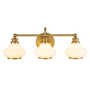 Lampa ścienna kinkiet Ainsley HK-AINSLEY3-BATH-BB Elstead Lighting 3xG9 LED 3.5 W Stal, Szkło Szczotkowany mosiądz