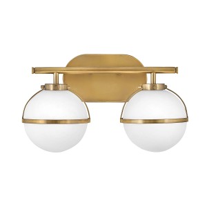 Lampa ścienna kinkiet Hollis HK-HOLLIS2-O-HB-BATH Elstead Lighting 2xE14  60 W Stal, Szkło z bąbelkami powietrza Stary mosiądz