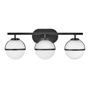 Lampa ścienna kinkiet Hollis HK-HOLLIS3-O-BK-BATH Elstead Lighting 3xE14 60 W Stal, Szkło opalowe Czarne