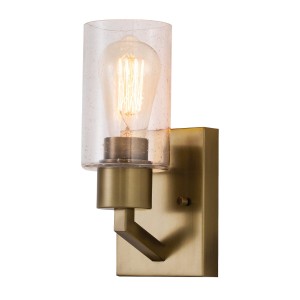 Lampa ścienna kinkiet Deryn KL-DERYN1-NBR Elstead Lighting 1xE27  60 W Stal, Szkło z bąbelkami powietrza Naturalny mosiądz