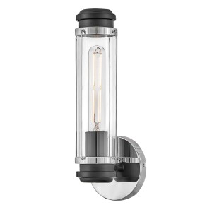 Lampa ścienna łazienkowa Kinkiet Masthead HK-MASTHEAD1-PCBK Elstead Lighting 1xE27 40W Stal, szkło przezroczyste Srebrny, Czarny