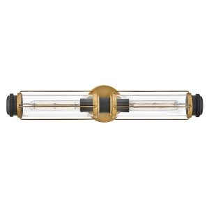 Lampa ścienna łazienkowa Kinkiet Masthead HK-MASTHEAD2-HBBK Elstead Lighting 2xE27 40W Stal, szkło przezroczyste Złoty, Czarny
