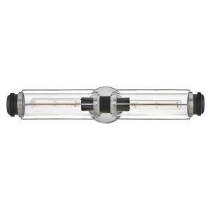 Lampa ścienna łazienkowa Kinkiet Masthead HK-MASTHEAD2-PCBK Elstead Lighting 2xE27 40W Stal, szkło przezroczyste Srebrny, Czarny