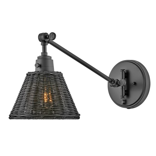 Lampa ścienna Kinkiet Arti HK-ARTI-1W-BK-BR Elstead Lighting 1xE27 60W Stal, rattan Czarny