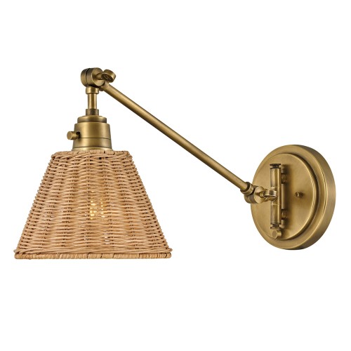 Lampa ścienna Kinkiet Arti HK-ARTI-1W-HB-NR Elstead Lighting 1xE27 60W Stal, rattan Złoty