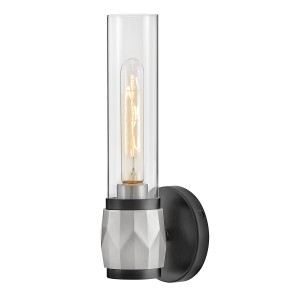 Lampa ścienna łazienkowa Kinkiet Ellison HK-ELLISON1-BK-BN Elstead Lighting 1xE27 40W Stal, szkło przezroczyste Czarny, Srebrny