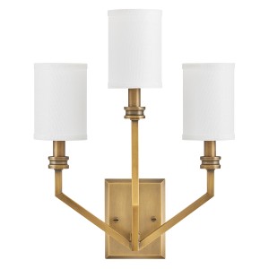 Lampa ścienna Kinkiet Moore HK-MOORE-WB3-HB Elstead Lighting 3xE14 40W Stal, len Złoty