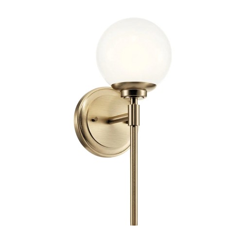 Lampa ścienna łazienkowa Kinkiet Benno KL-BENNO1-CPZ Elstead Lighting 1xG9 3W Stal, warstwowe szkło opalowe Złoty