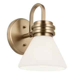 Lampa ścienna łazienkowa Kinkiet Farum KL-FARUM1-CPZ Elstead Lighting 1xG9 3W Stal, błyszczące szkło opalowe Złoty