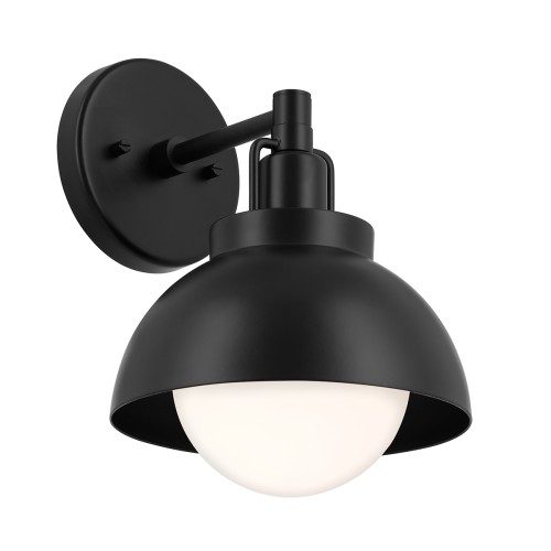 Lampa ścienna Kinkiet Niva KL-NIVA-1W-1P-BK Elstead Lighting 1xE27 40W Stal, matowe szkło opalowe Czarny