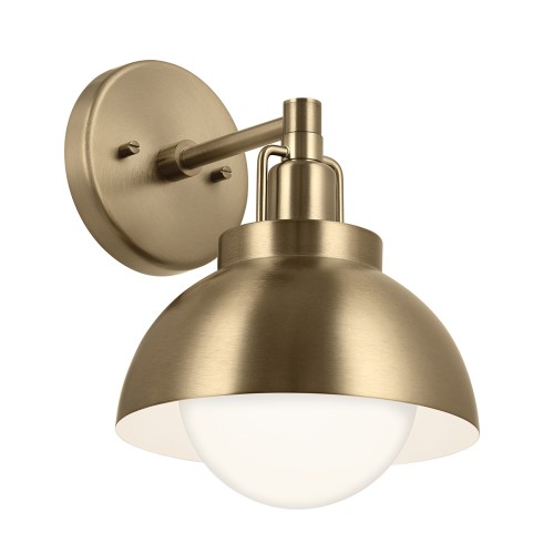 Lampa ścienna Kinkiet Niva KL-NIVA-1W-1P-CPZ Elstead Lighting 1xE27 40W Stal, matowe szkło opalowe Złoty