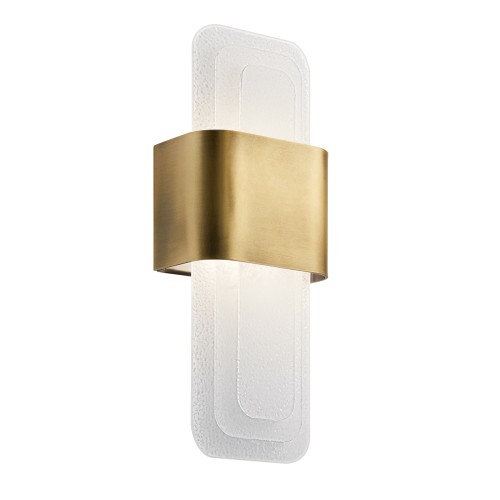 Lampa ścienna Kinkiet LED Serene KL-SERENE-LED-W-NBR Elstead Lighting xWbudowany LED 16W Stal, mosiądz, szkło strukturalne Złoty