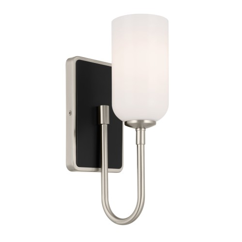 Lampa ścienna łazienkowa Kinkiet Solia KL-SOLIA-1W-BNB Elstead Lighting 1xG9 3W Stal, szkło opalowe Srebrny, Czarny