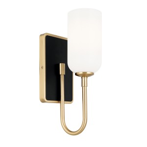 Lampa ścienna łazienkowa Kinkiet Solia KL-SOLIA-1W-CPZB Elstead Lighting 1xG9 3W Stal, szkło opalowe Złoty, Czarny