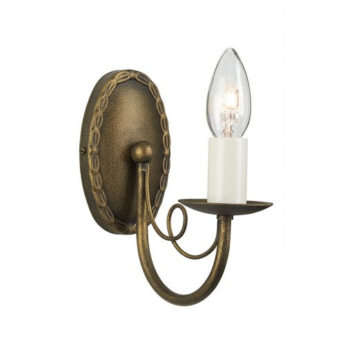 Lampa ścienna Minster MN1-BLK-GOLD Elstead Lighting 1x60W E14 Stal Miedziany