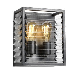 Lampa ścienna kinkiet Louvre LOUVRE2 Elstead Lighting 2xE27 60 W Stal, Szkło Szary