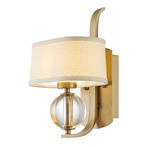 Lampa ścienna kinkiet Gotham QZ-GOTHAM1-BB Elstead Lighting 1xG9 LED 3.5 W Stal, Szkło, Tkanina Szczotkowany mosiądz